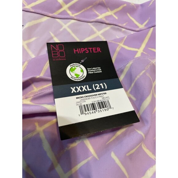 No Boundaries Hipster Panties XXXL (21) Purple Yellow Plaid Micro Crossover - Picture 4 of 7